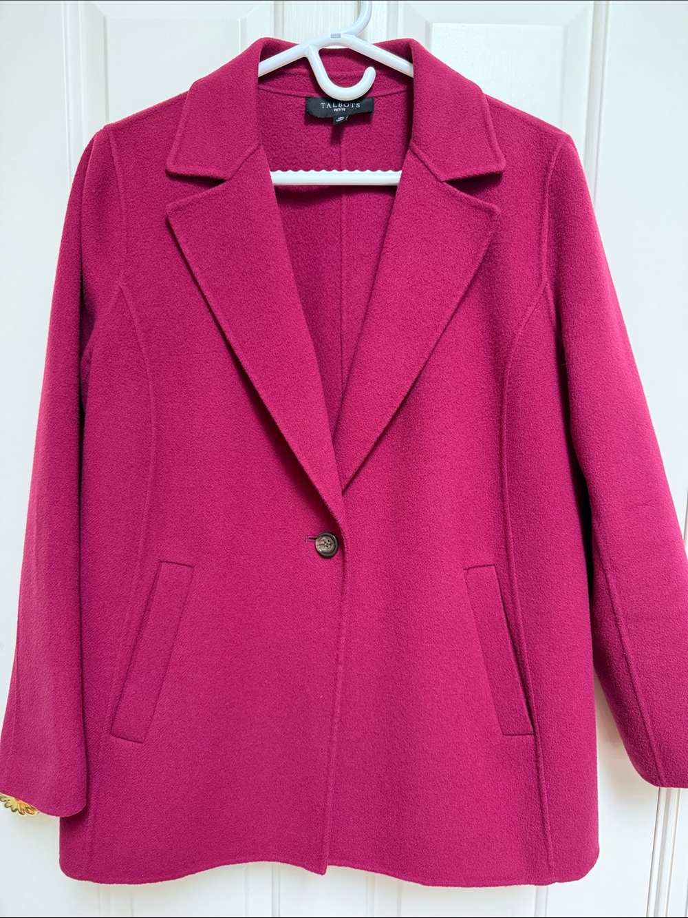 Talbots 12P Raspberry Berry 1 button wool blazer jacket